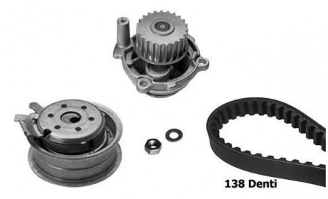 Комплект ГРМ + помпа Audi A3/A4/Skoda Octavia/WV Caddy III/Golf IV/V/Passat/Touran1.6 95- (23x138z) BUGATTI KBU5112B (фото 1)