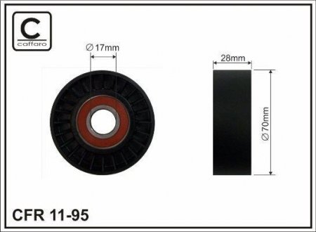 Планка натяжения с роликами Bmw E39/E38 M62 3.5/4.0i 97- CAFFARO 1195 (фото 1)