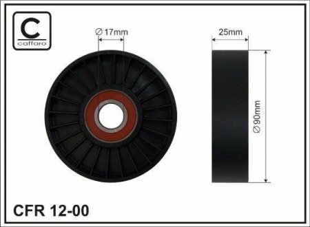 Сам ролик 90X17X25 Peugeot/Citroen/Fiat/Lancia CAFFARO 1200