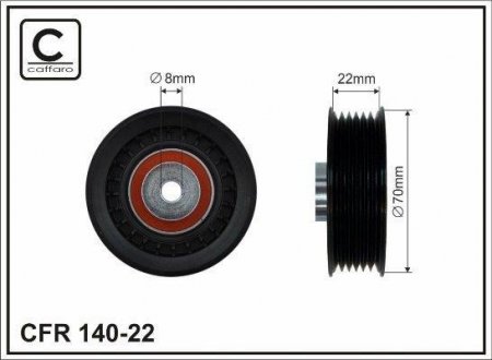 Ролик 70X8X22.5 6зубов DB124/201 M102 CAFFARO 14022