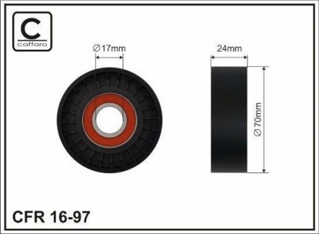 Ролик натяжной 70x17x245 CAFFARO 1697