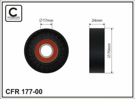 Натяжной ролик, поликлиновой ремень 177-00 CAFFARO 17700