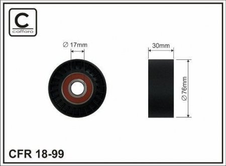 Ролик Chrysler 2,4-2,5-3,3 (76x17 гладкий)) CAFFARO 1899