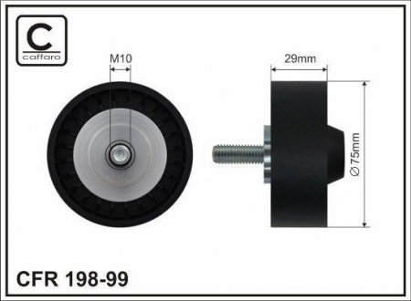 Паразитний / провідний ролик, поліклиновий ремінь CAFFARO 198-99