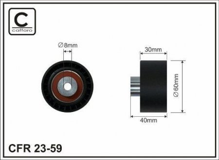 Ролик направл.паска ГРМ Citroen C2/C3 Peugeot 206/307 1.4 16v 03- CAFFARO 2359