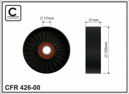 Ролик натяжной 100X17X31 plastik CAFFARO 42600