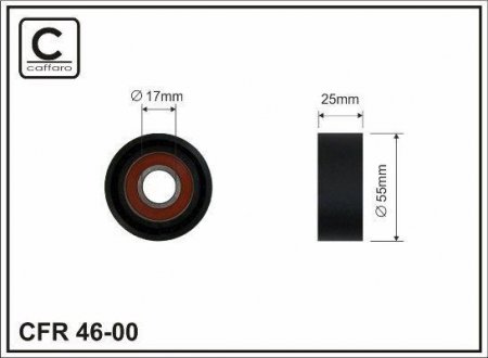 Ролик(54x17x26 пластик)) Ford/Citroen/Peugeot 1.4/1.6HDi 01- CAFFARO 4600