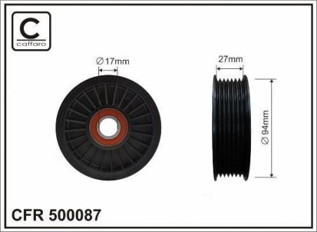 Ролик натяжной пояс (94x17x27) Land Rover, Range Rover 3.9/4.0 94-04 CAFFARO 500087