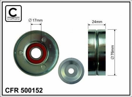 Натяжний ролик, поліклинового ременя CAFFARO 500152