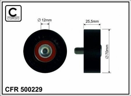 Натяжной ролик, поликлинового ремня CAFFARO 500229 (фото 1)