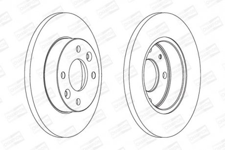 Диск тормозной (кратно 2 шт.) RENAULT SANDERO (08-), CLIO II (98-16), LOGAN I (0 CHAMPION 561235CH