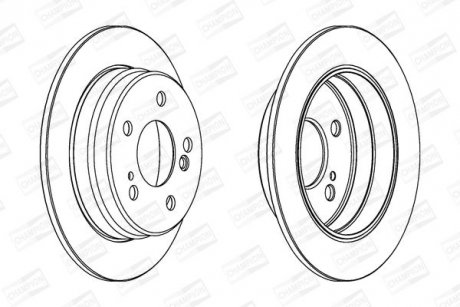 Диск гальмівний задній (кратно 2шт.) MB (W201, W124) CHAMPION 561333CH