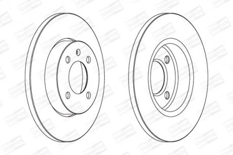 Диск тормозной передний (кратно 2шт.) VW CADDY II (95-04), Golf III (89-98) CHAMPION 561491CH (фото 1)