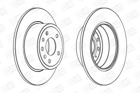 Диск гальмівний задній (кратно 2шт.) Opel/Vauxhall Vectra CHAMPION 561962CH (фото 1)