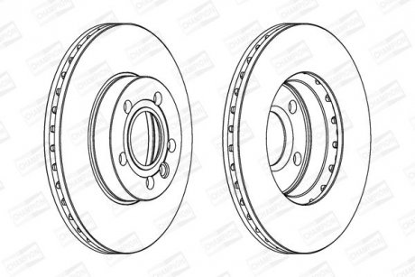 Диск гальмівний передній (кратно 2шт.) Ford Galaxy (95-)/VW Sharan (95-) CHAMPION 562043CH