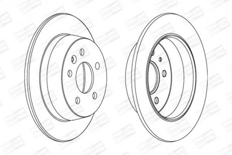 Диск гальмівний задній (кратно 2шт.) MB V Class V200,230,230TD,280/Vito (BM638) 108D-110D-113 (96-) CHAMPION 562065CH