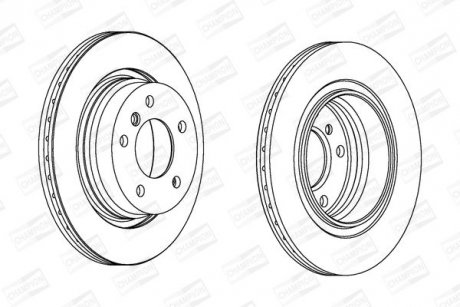 Диск тормозной задний (кратно 2шт.) BMW 3 (97-05) CHAMPION 562094CH