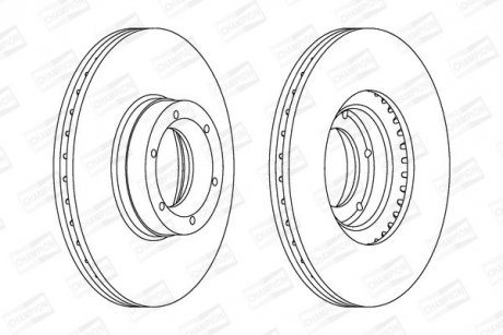 Диск гальмівний передній (кратно 2шт.) OPEL MOVANO A Van (X70) 99-|RENAULT MASTER II Bus (JD) 98- CHAMPION 562105CH