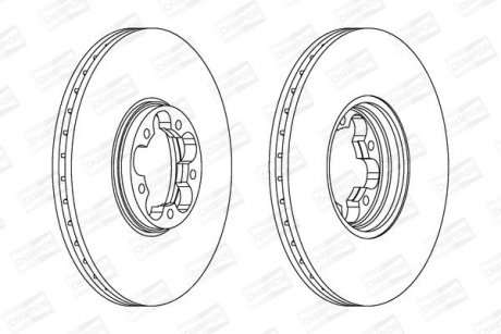 Диск тормозной передний (кратно 2шт.) Ford Transit (00-06) CHAMPION 562140CH