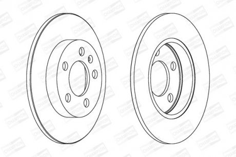 Диск тормозной задний (кратно 2шт.) AUDI A3 Quattro (00-), SKODA Octavia (98-) CHAMPION 562177CH (фото 1)