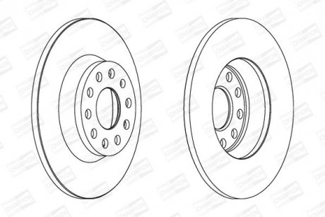 Диск гальмівний задній (кратно 2шт.) VW Passat B6, B7 (365) (06-14) CHAMPION 562258CH