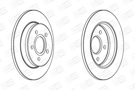 Диск гальмівний задній (кратно 2шт.) FORD C-MAX (07-10), FOCUS II (04-13) CHAMPION 562361CH