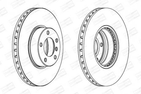 ДИСК ГАЛЬМIВНИЙ ПЕРЕДНIЙ BMW 5 (E39) 95-03, 5 Touring (E39) 96-04 CHAMPION 562384CH-1