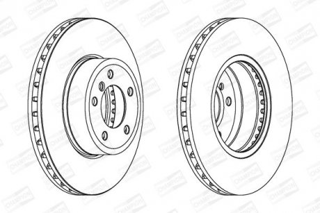 ДИСК ГАЛЬМIВНИЙ ПЕРЕДНIЙ BMW 5 (E60) 01-10, 5 Touring (E61) 04-10 CHAMPION 562397CH-1