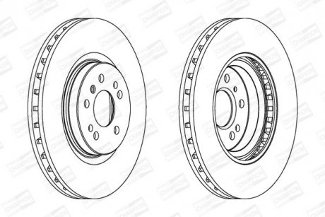 ДИСК ГАЛЬМIВНИЙ ПЕРЕДНIЙ MERCEDES-BENZ M-CLASS (W164) 05-12, R-CLASS (W251, V251) 05-17 CHAMPION 562403CH-1 (фото 1)