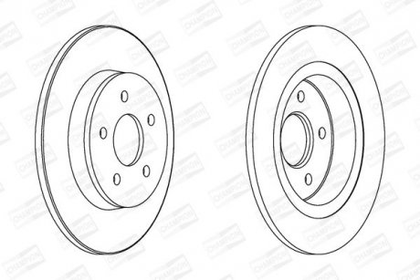 Диск тормозной задний (кратно 2шт.) FORD FOCUS C-MAX (DM2) 03-07, FOCUS II (DA_, HCP, DP) 04-13 CHAMPION 562411CH