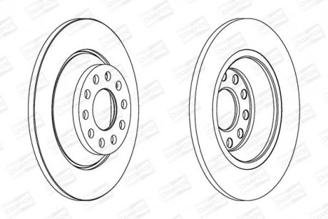 Диск тормозной задний (кратно 2шт.) AUDI A6 C6 (4F2) 04-11, A6 C6 Avant (4F5) 04-11 CHAMPION 562438CH