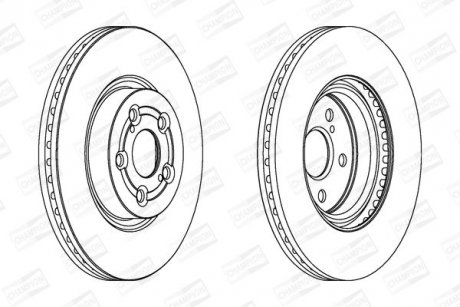 Диск тормозной передний (кратно 2шт.) Toyota Avensis (03-08) CHAMPION 562439CH