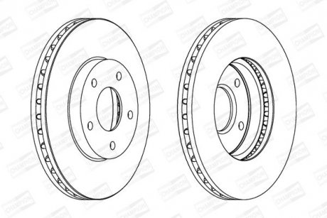 Диск гальмівний передній (кратно 2шт.) Nissan Almera (98-06), X-Trail (01-13) CHAMPION 562441CH