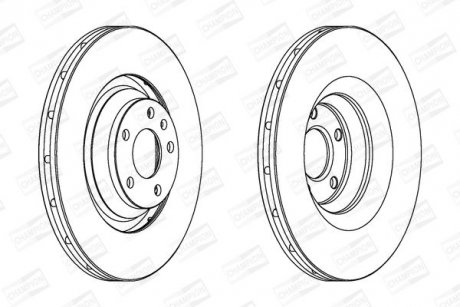 Диск тормозной передний AUDI A6 Allroad C6 (4FH) 06-11, A6 C6 (4F2) 04-11 CHAMPION 562506CH-1 (фото 1)