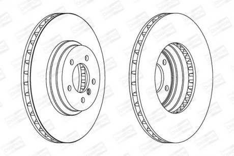 Диск тормозной передний BMW 3 (E90) 04-12, 3 Convertible (E93) 06-13 CHAMPION 562519CH-1