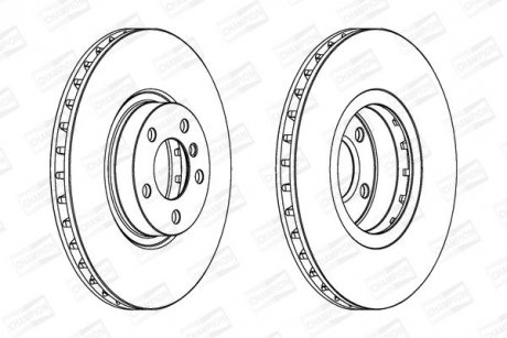 ДИСК ГАЛЬМIВНИЙ ПЕРЕДНIЙ BMW X5 (E70) 06-13, X5 (F15, F85) 13-18, X6 (E71, E72) 07-14 CHAMPION 562520CH-1