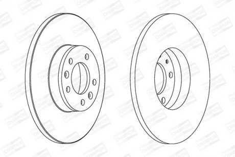 Диск тормозной задний (кратно 2шт.) Citroen Jumpy (07-16)/Fiat Scudo (07-16)/Peugeot Expert (07-) CHAMPION 562525CH