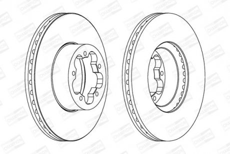 Диск тормозной передний (кратно 2шт.) Ford Transit (06-14), Transit Tourneo (06-14) CHAMPION 562541CH