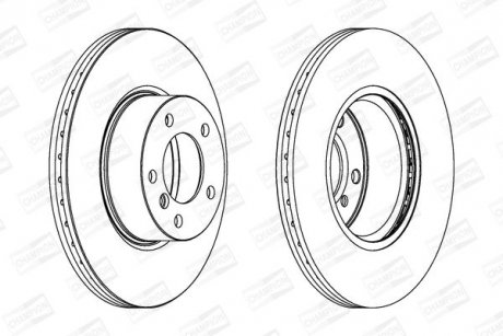 Диск тормозной передний (кратно 2шт.) BMW 3 (E90) 04-12, 3 (F30, F80) 11-18, 3 Touring (E91) 04-12 CHAMPION 562618CH