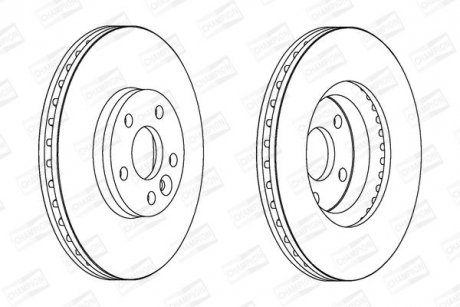 Диск тормозной передний (кратно 2шт.) FORD GALAXY II (WA6) 06-15, S-MAX (WA6) 06-14 CHAMPION 562628CH