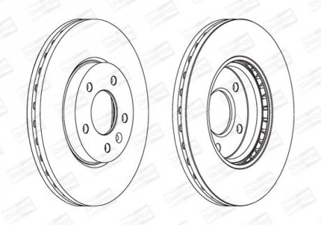 Диск тормозной передний (кратно 2шт.) CHEVROLET CRUZE (J300) 09-/OPEL ASTRA J (P10) 09-15 CHAMPION 562631CH