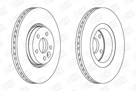 Диск тормозной передний (кратно 2шт.) Volvo S80 (06-), V70 (06-), XC70 (07-) CHAMPION 562643CH-1