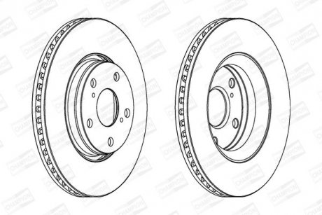 Диск тормозной передний (кратно 2шт.) TOYOTA AURIS (_E15_) 06-12, AVENSIS (_T27_) 09-18 CHAMPION 562649CH