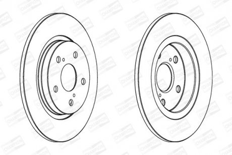 Диск тормозной задний (кратно 2шт.) Toyota Avensis (09-) CHAMPION 562659CH