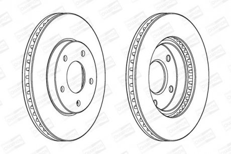 Диск гальмівний передній (кратно 2шт.) Mitsubishi Lancer, Space Runner CHAMPION 562820CH