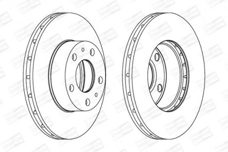 Диск гальмівний передній (кратно 2шт.) Fiat Ducato CHAMPION 563026CH