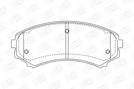 Колодки гальмові дискові передні MAZDA E2000, E2200, MITSUBISHI Montero, Pajero, Shogun CHAMPION 572497CH (фото 1)