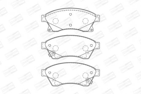 Колодки гальмові дискові передні CHEVROLET AVEO Saloon (T300) 11-, CRUZE (J300) 09-|OPEL ASTRA J (P10) 09-15 CHAMPION 573332CH