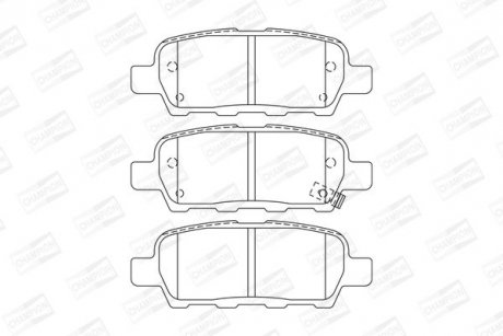 Колодки тормозные дисковые задние Nissan Qashqai/ x-Trail/ Renault Koleos (01-) CHAMPION 573754CH (фото 1)