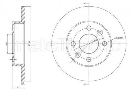 Диск тормозной RENAULT CLIO,R5-R21 CIFAM 800082 (фото 1)